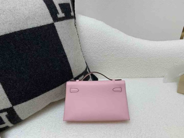 Hermès Mini Kelly I Swift Sakura Pink x Palladium Hardware