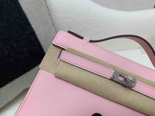 Hermès Mini Kelly I Swift Sakura Pink x Palladium Hardware