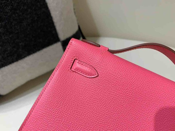 Hermès Mini Kelly I Epsom Rose Lipstick (8W) x Gold Hardware