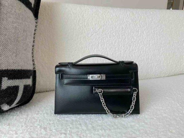 Hermès Pochette Rock Box Noir / Palladium Hardware