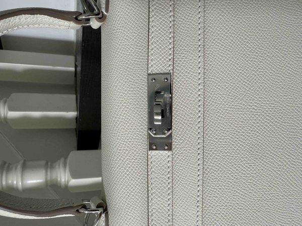 Hermès Kelly 25 Epsom Sellier Craie x Palladium Hardware