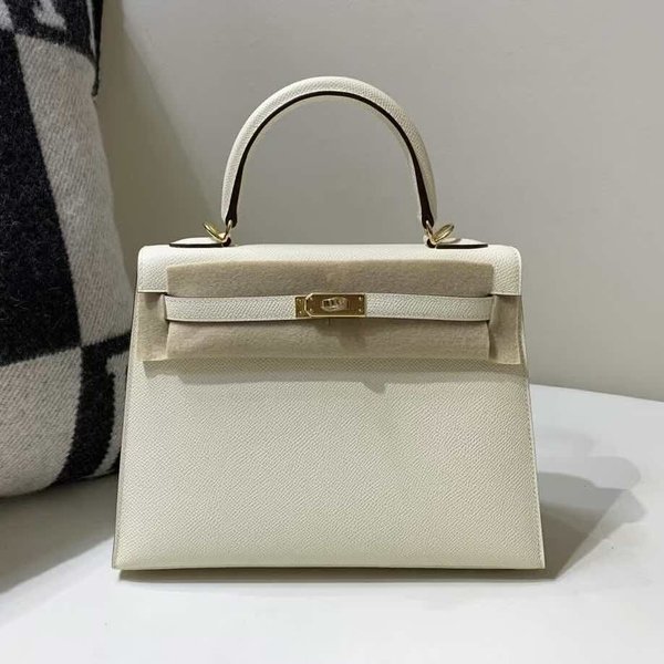 Hermès Kelly 25 Epsom Craie x Gold Hardware