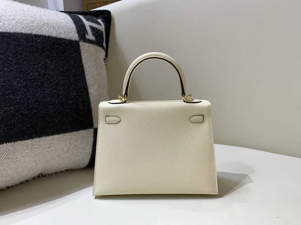 Hermès Kelly 25 Epsom Craie x Gold Hardware