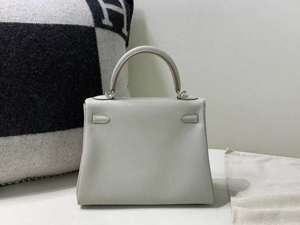Hermès Kelly 25 Togo Gris Perle x Palladium Hardware