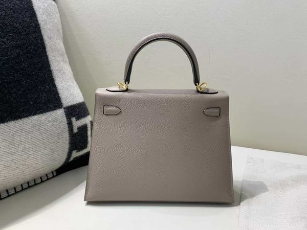 Hermès Kelly 25 Sellier Epsom Gris Tourterelle x Gold Hardware
