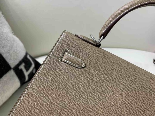 Hermès Kelly 25 Epsom Etoupe x Palladium hardware