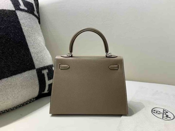 Hermès Kelly 25 Epsom Etoupe x Palladium hardware