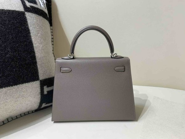 Hermès Kelly 25cm  Epsom 8F Etain x Palladium Hardware