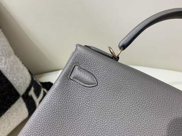 Hermès Kelly25 Epsom Sellier Etain x Rose hardware
