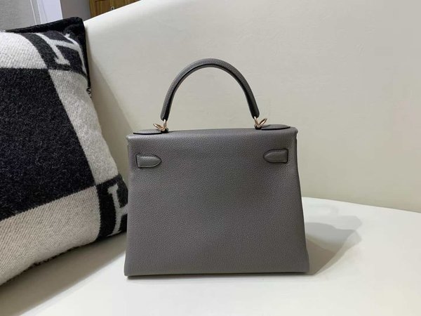 Hermès Kelly25 Epsom Sellier Etain x Rose hardware