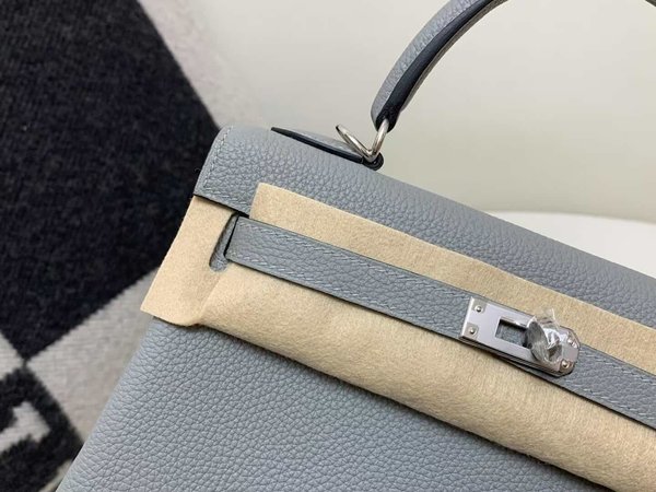 Hermès Kelly 25 Togo Gris Mouette x Palladium Hardware