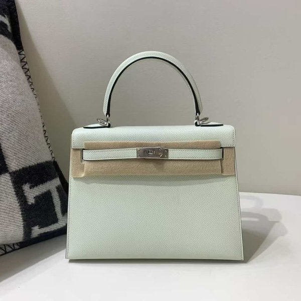 Hermès Kelly 25 Sellier Epsom Vert Fizz x Palladium Hardware