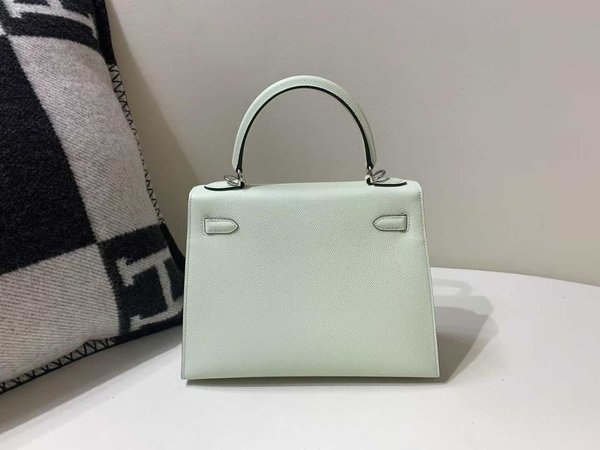Hermès Kelly 25 Sellier Epsom Vert Fizz x Palladium Hardware