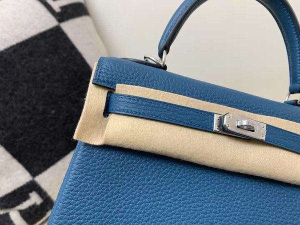 Hermès Kelly25 Togo Vert Bosphore x  Palladium Hardware
