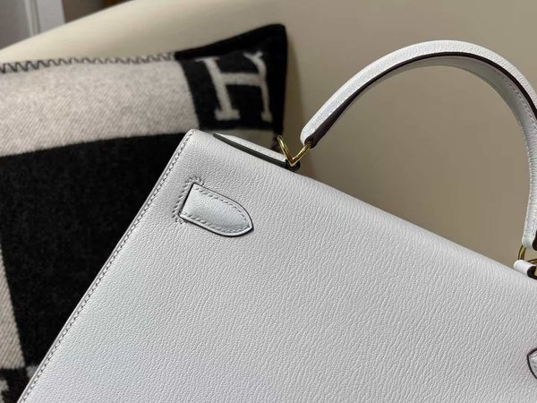 Hermès Kelly 25 Sellier Epsom Bleu Brume x Gold Hardware