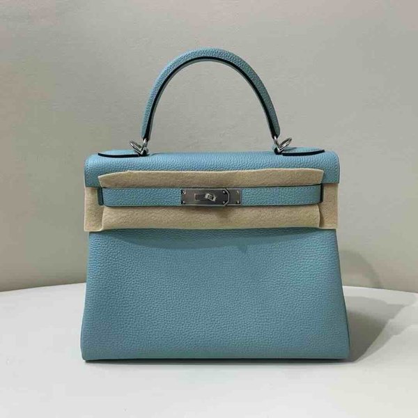 Hermès Kelly25 Togo Celeste x Palladium Hardware