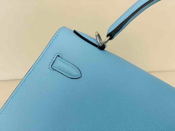 Hermès Kelly25 Epsom Sellier Celeste x Palladium Hardware