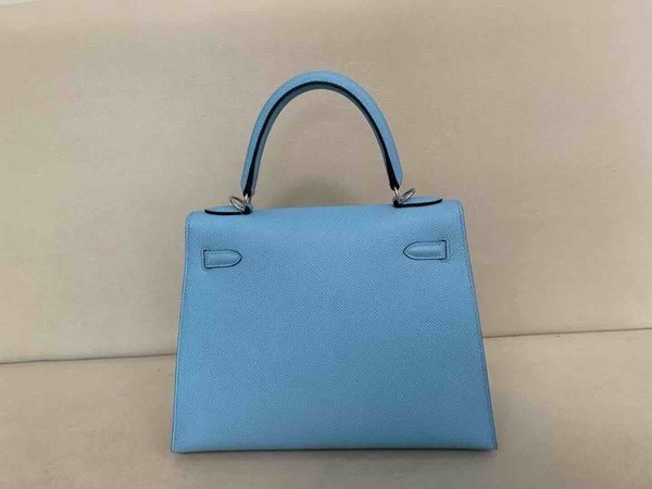 Hermès Kelly25 Epsom Sellier Celeste x Palladium Hardware
