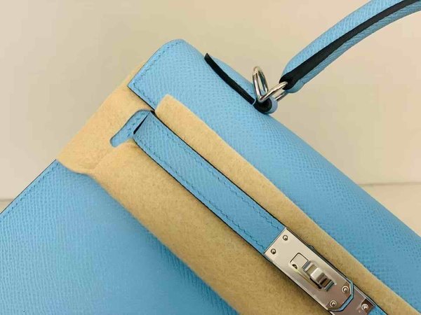 Hermès Kelly25 Epsom Sellier Celeste x Palladium Hardware