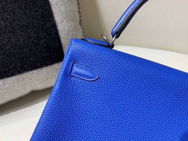Hermès Kelly 25 Togo Bleu Electrique x Palladium Hardware