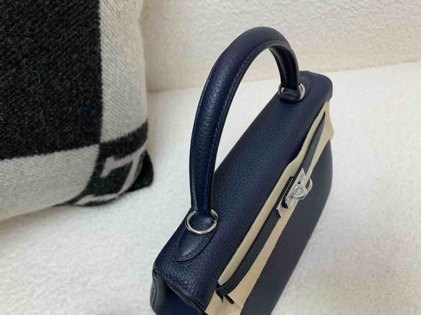 Hermès Kelly 25 Togo Gem Blue x Palladium Hardware