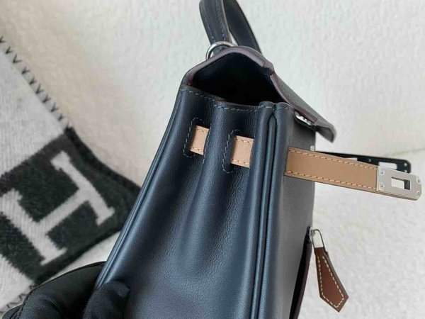 Hermès Kelly 25 Colormatic Swift Bleu Nuit x Palladium Hardware