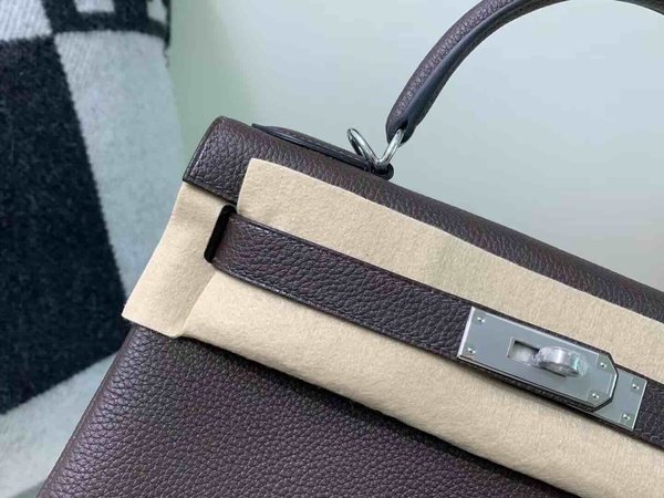 Hermès Kelly 25 Togo Ebene x Palladium Hardware