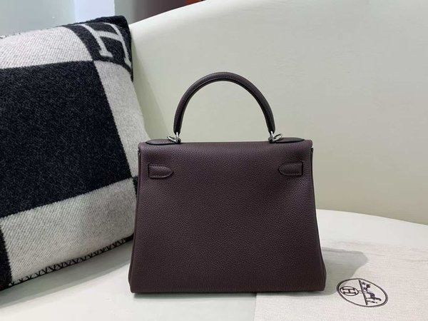 Hermès Kelly25 Clemence Ébène x Palladium Hardware