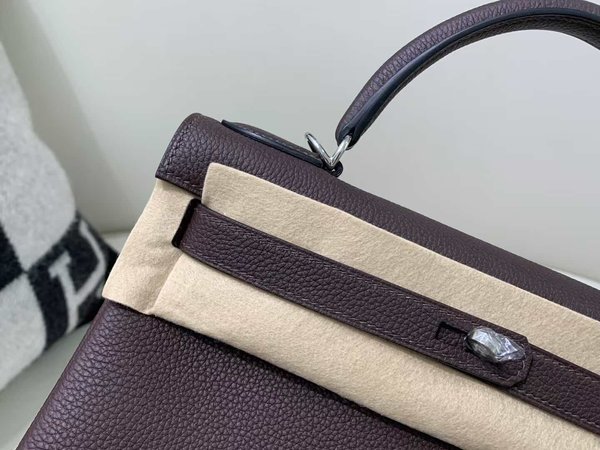 Hermès Kelly25 Clemence Ébène x Palladium Hardware