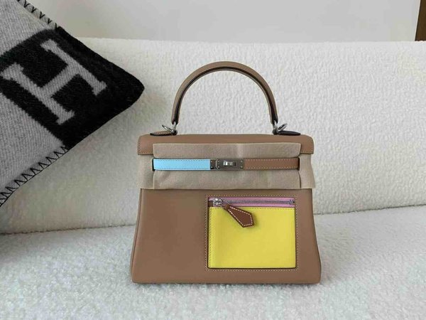 Hermès Kelly 25 Colormatic Swift Chai x Palladium Hardware