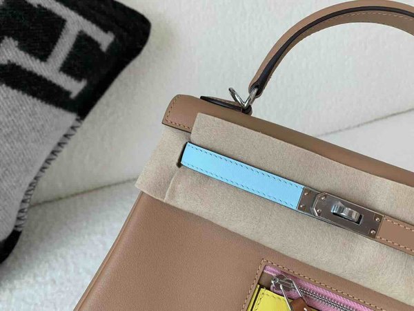 Hermès Kelly 25 Colormatic Swift Chai x Palladium Hardware