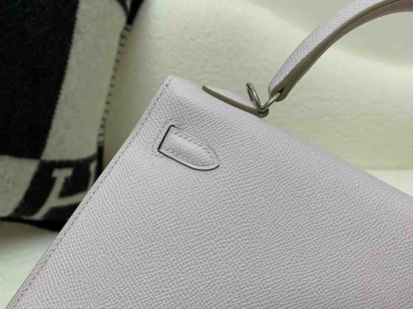 Hermès Kelly 25 Epsom Mauve Pale x Palladium Hardware