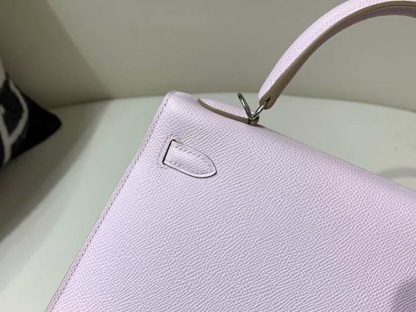 Hermès Kelly 25 in Epsom Mauve Pale x Palladium Hardware