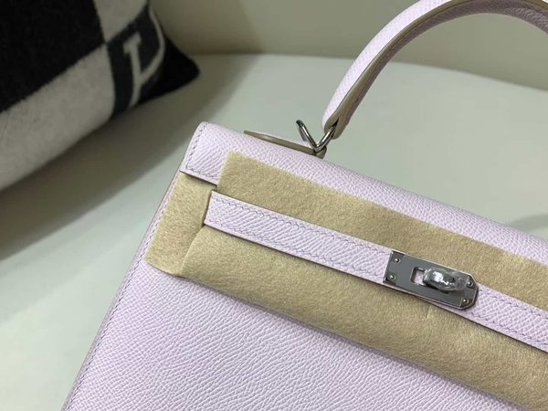 Hermès Kelly 25 in Epsom Mauve Pale x Palladium Hardware