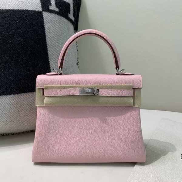 Hermès Kelly25 Togo Rose Sakura x Palladium Hardware