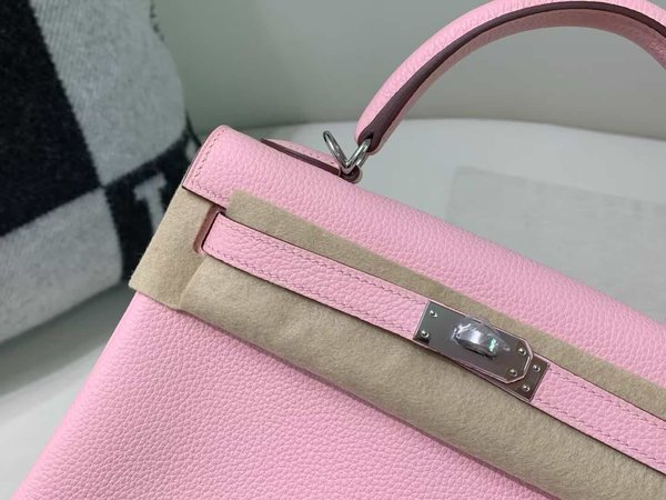Hermès Kelly25 Togo Rose Sakura x Palladium Hardware