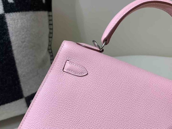 .Hermès Kelly 25 Epsom Rose Sakura x Palladium Hardware