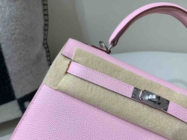 .Hermès Kelly 25 Epsom Rose Sakura x Palladium Hardware