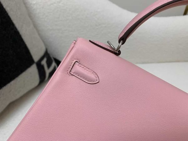Hermès Kelly 25 Swift Rose Sakura x Palladium Hardware