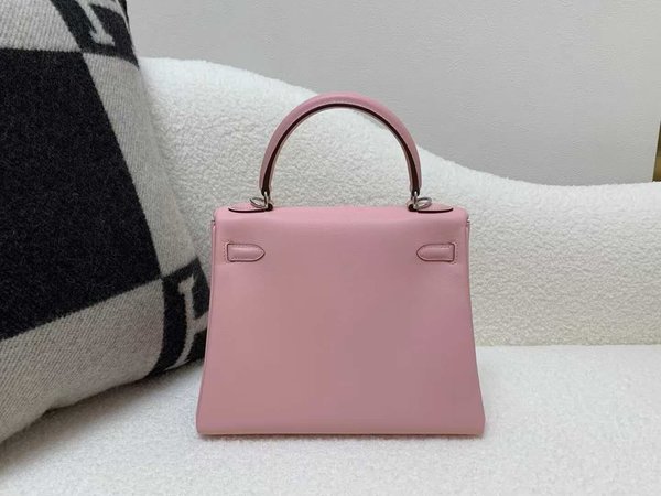 Hermès Kelly 25 Swift Rose Sakura x Palladium Hardware