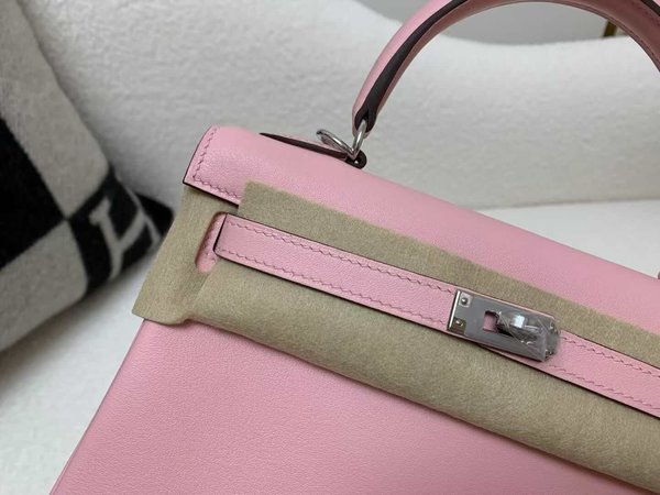 Hermès Kelly 25 Swift Rose Sakura x Palladium Hardware