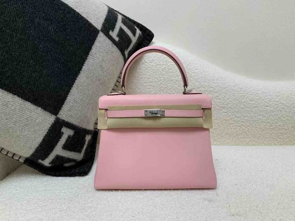 Hermès Kelly 25 Swift Rose Sakura (Interior Pearl Grey) x Palladium Hardware