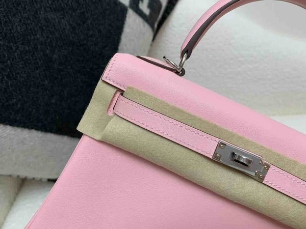 Hermès Kelly 25 Swift Rose Sakura (Interior Pearl Grey) x Palladium Hardware