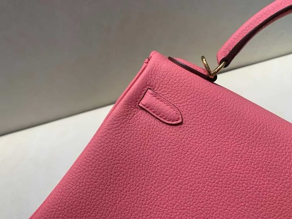 Hermès Kelly 25 Togo Rose Mexico x Gold Hardware