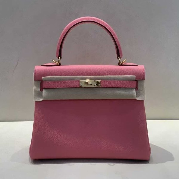 Hermès Kelly 25 Togo Rose Mexico x Gold Hardware