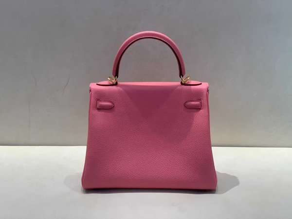 Hermès Kelly 25 Togo Rose Mexico x Gold Hardware