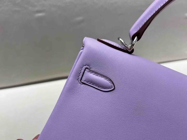 Hermès Kelly 25 Swift Lavender x Palladium Hardware