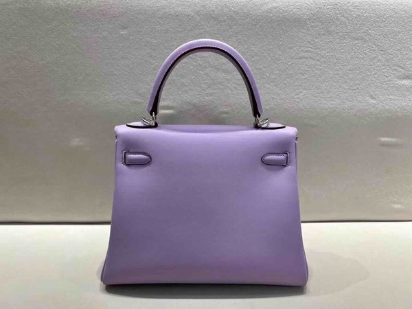 Hermès Kelly 25 Swift Lavender x Palladium Hardware
