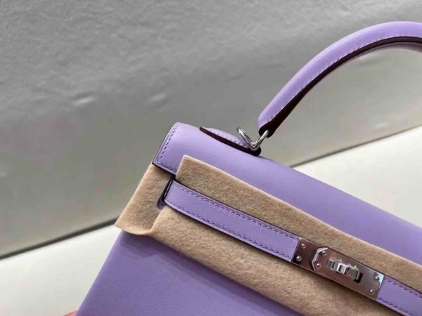 Hermès Kelly 25 Swift Lavender x Palladium Hardware
