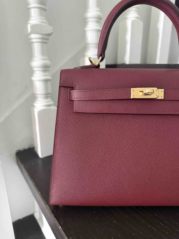 Hermès Kelly25 Epsom Prune x Gold Harware